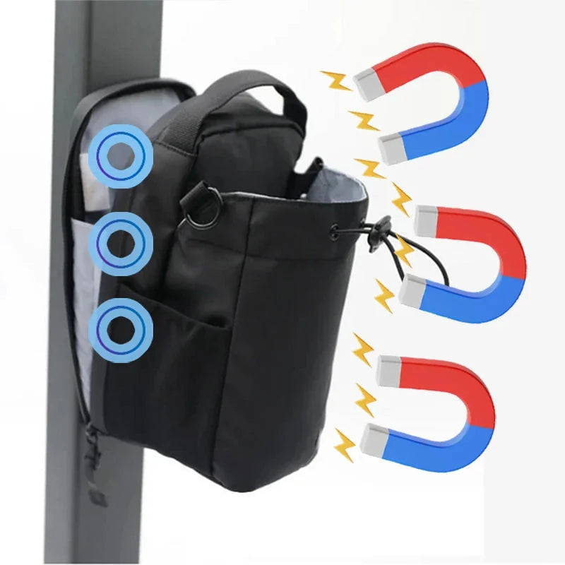Close-up detail of the Tazzi IronGrip Gym Vault showing the 3-magnet closure system — product callout image illustrating the triple-magnet reinforcement for maximum security and organization