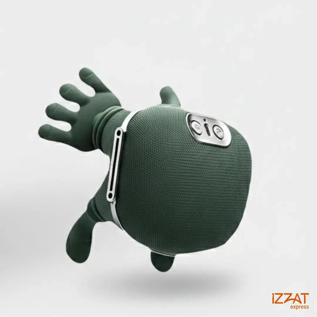 Tazzi RelaxingTouch neck and shoulder massager photographed against a clean white background — studio product image showing all design details, massage nodes, and brand finish
