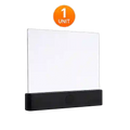 VisionGlow reading light 1 unit — flat diffusion transparent panel with black base and control button — white background

